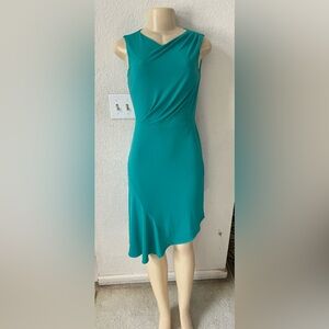 Ann Taylor blue dress sexy classy long elegant xs stretchy